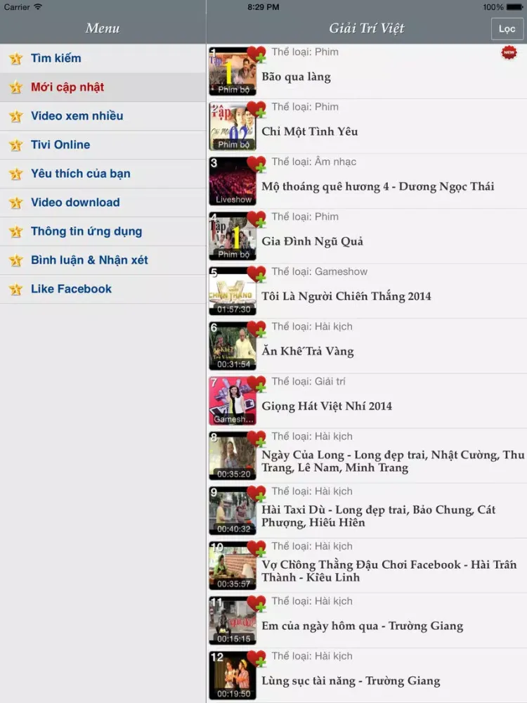 Capturas de tela do Giải Trí Việt iPad 
