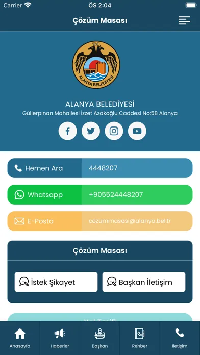 Tangkapan layar Alanya Belediyesi Mobil