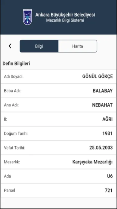 Capturas de pantalla de Abb Mezarlıklar Bilgi Sistemi