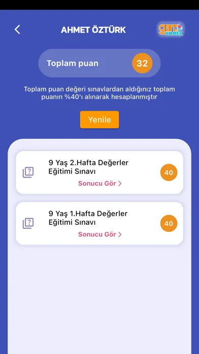Genç KOMEK سکرین شاٹس
