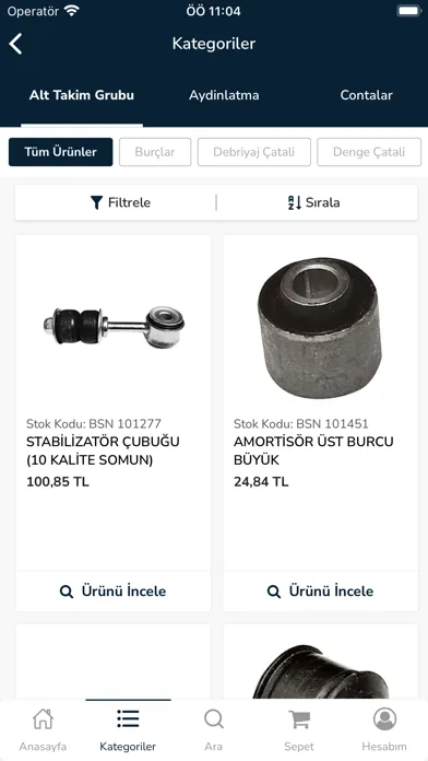 BSN OTOMOTİV Ekran Görüntüleri