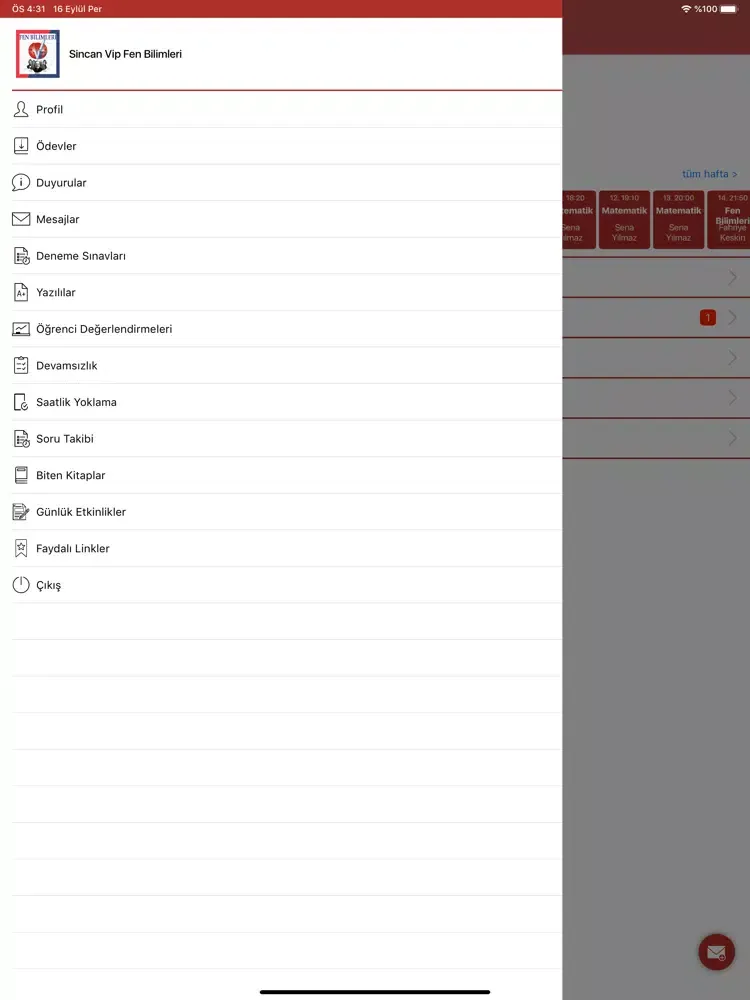 Sincan Vip Fen Bilimleri iPad 应用截图