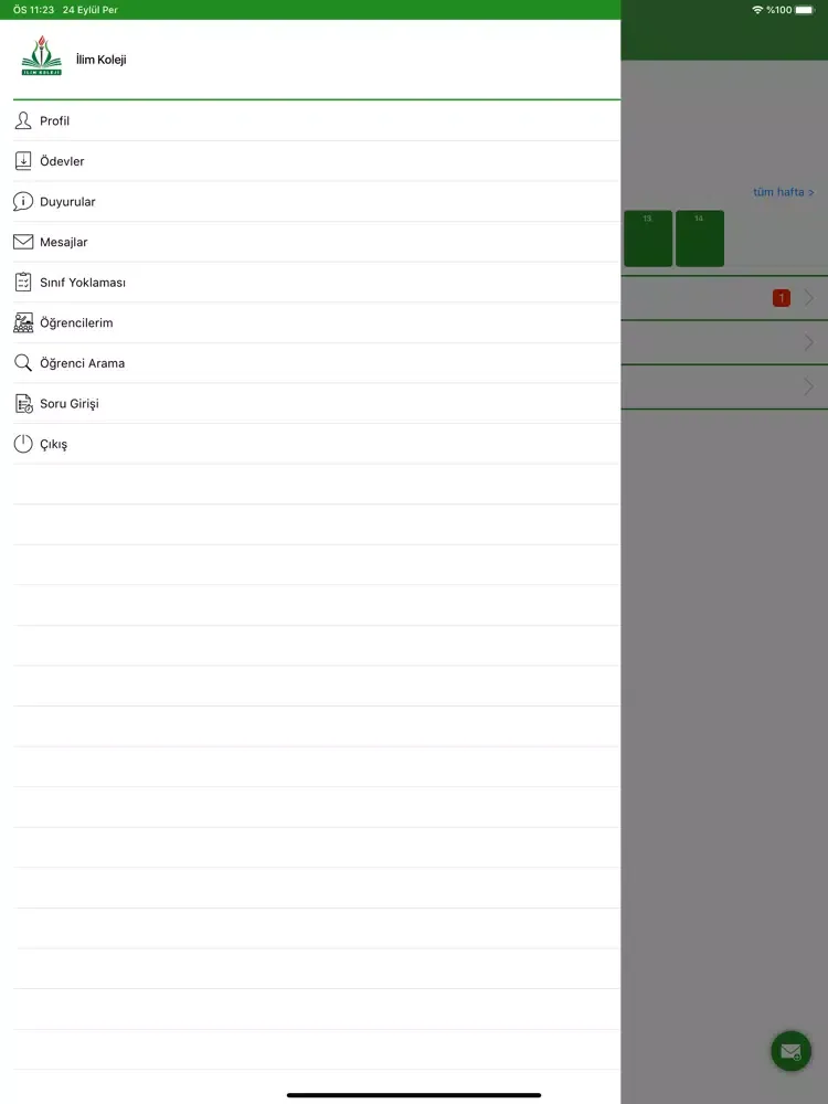 Ảnh chụp màn hình của İlim Koleji iPad 