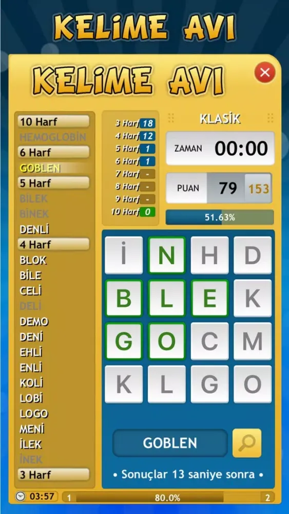 Screenshot di Kelime Avı