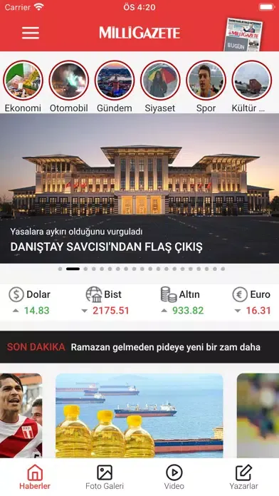 Captures d'écran de Milli Gazete Haberler