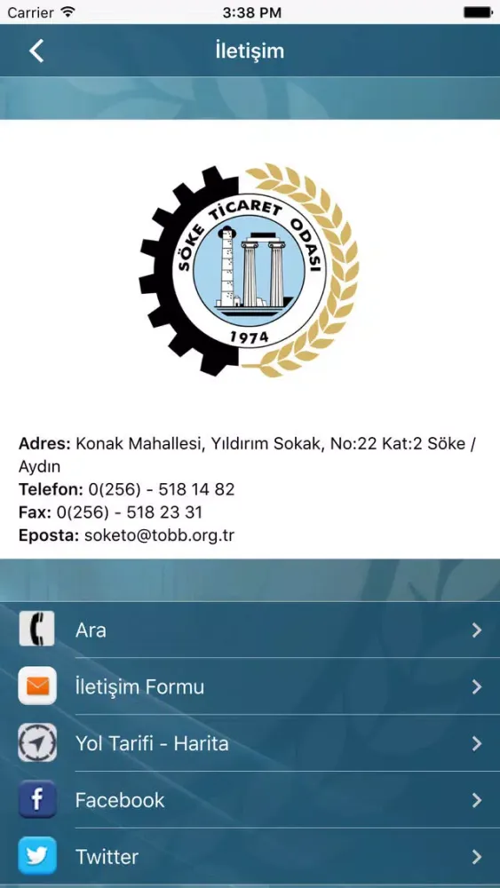 Screenshot di Söke Ticaret Odası
