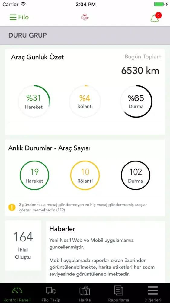 Duru Grup Araç Takip Screenshots