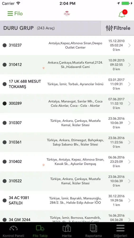 Duru Grup Araç Takip Screenshots