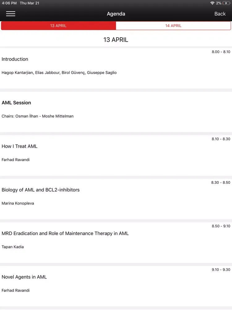EHOC Summit 2019 iPad  Screenshots