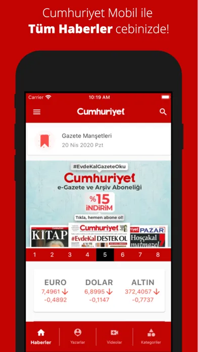 Capturas de tela do Cumhuriyet