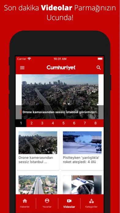 Capturas de tela do Cumhuriyet