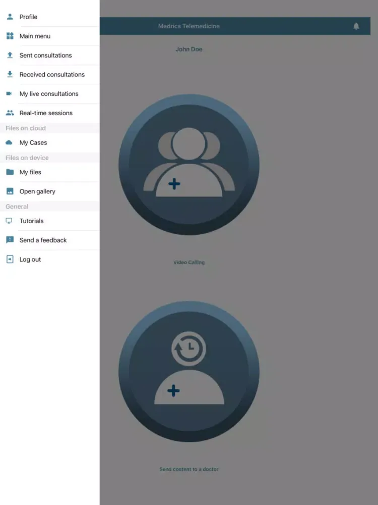 ภาพหน้าจอของ Medrics Telemedicine iPad 