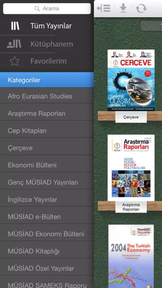 ภาพหน้าจอของ MÜSİAD Yayınları