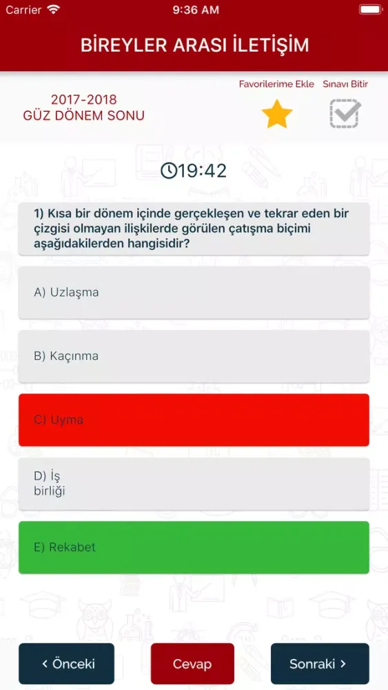 Zrzuty ekranu Anadolu AÖS Sorular