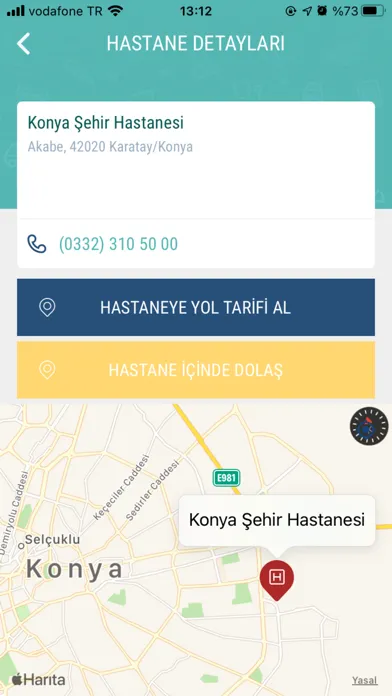 Ảnh chụp màn hình của Konya Şehir Hastanesi