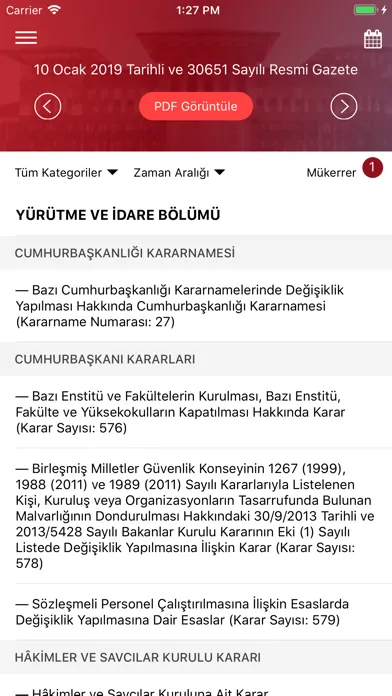 Tangkapan layar T.C. Resmi Gazete