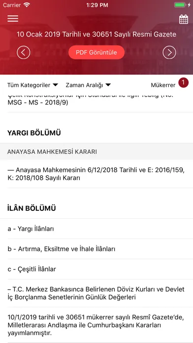 Tangkapan layar T.C. Resmi Gazete