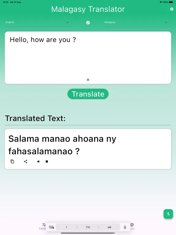Ảnh chụp màn hình của Malagasy Translator iPad 