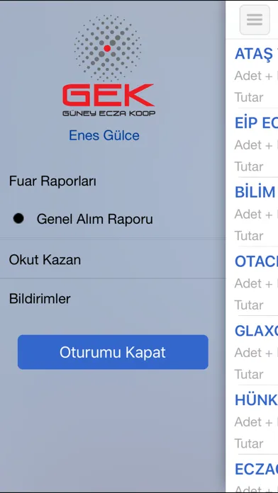 ภาพหน้าจอของ Gekvizyon Rapor