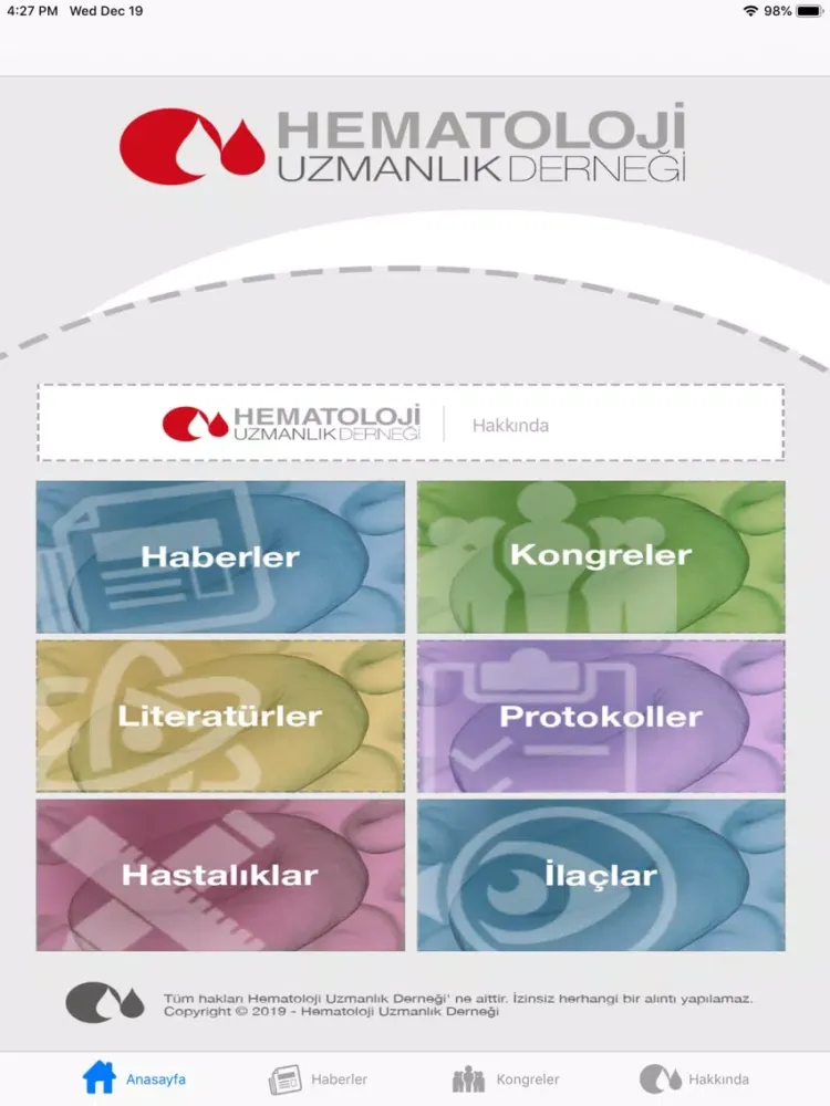 Zrzuty ekranu Hematoloji Uzmanlık Derneği iPad 