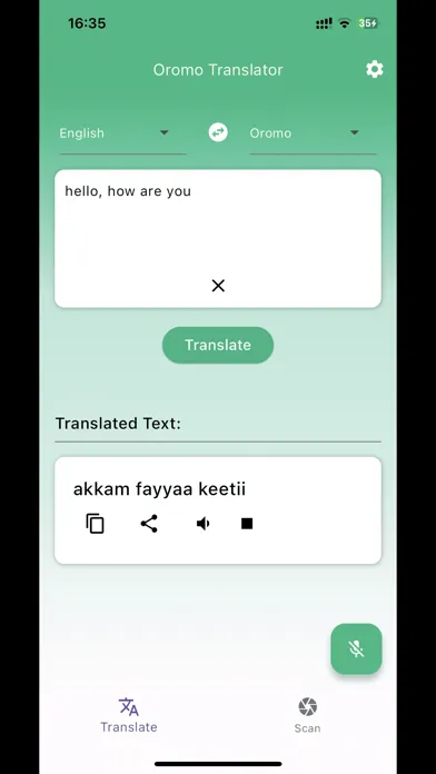 Oromo Translator Ekran Görüntüleri