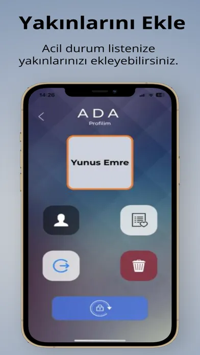 Tangkapan skrin ADA - Afet Destek App