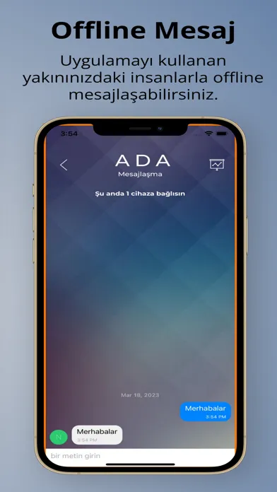 Tangkapan skrin ADA - Afet Destek App