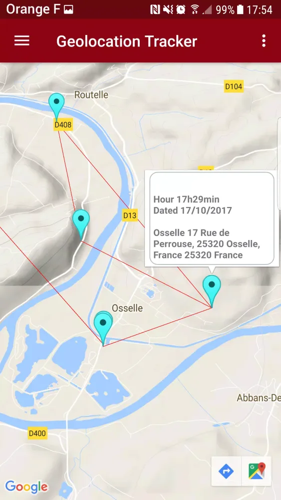 GeoLocation tracker phone应用截图