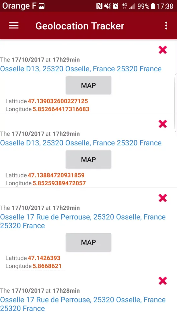 GeoLocation tracker phone应用截图