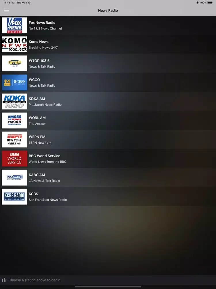 Screenshot di News Radio iPad 