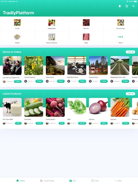 Tangkapan layar Tradly Platform - Prototype iPad 