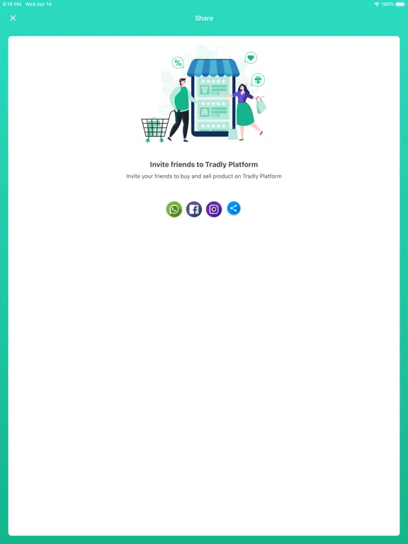 Tangkapan layar Tradly Platform - Prototype iPad 