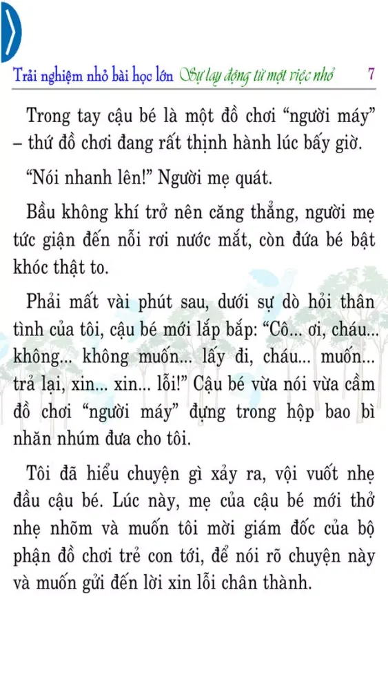 تصاویر Trải nghiệm 7 – Sự lay động từ một việc nhỏ