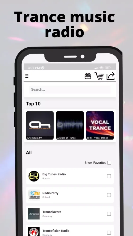 Trance Music Radio Screenshots