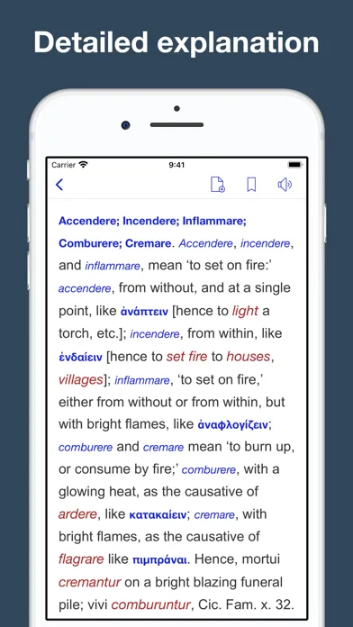 Tangkapan layar Latin synonym dictionary