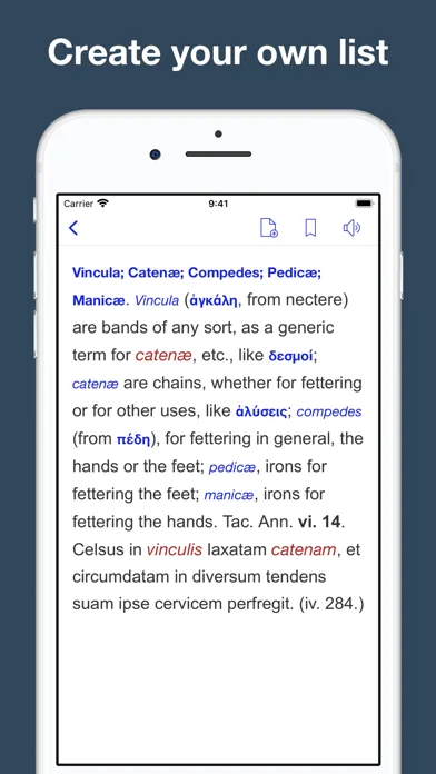 Tangkapan layar Latin synonym dictionary
