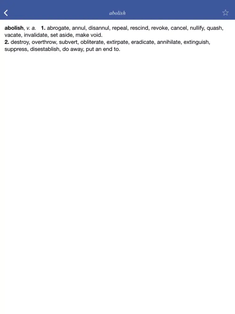 Zrzuty ekranu Synonyms and synonymous expressions dictionary iPad 