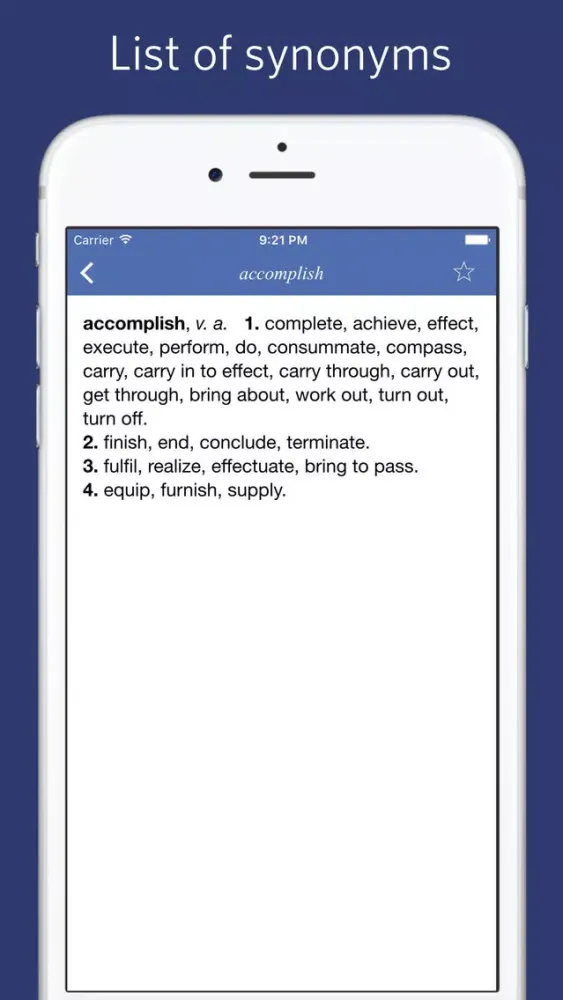 Zrzuty ekranu Synonyms and synonymous expressions dictionary