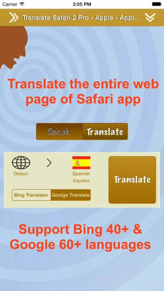Captures d'écran de Translate 2 for Safari