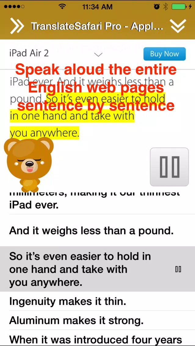 Tangkapan layar Translate Pro for Safari