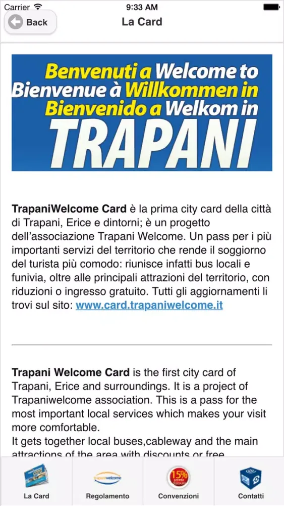 Скриншоты Trapani Welcome Card