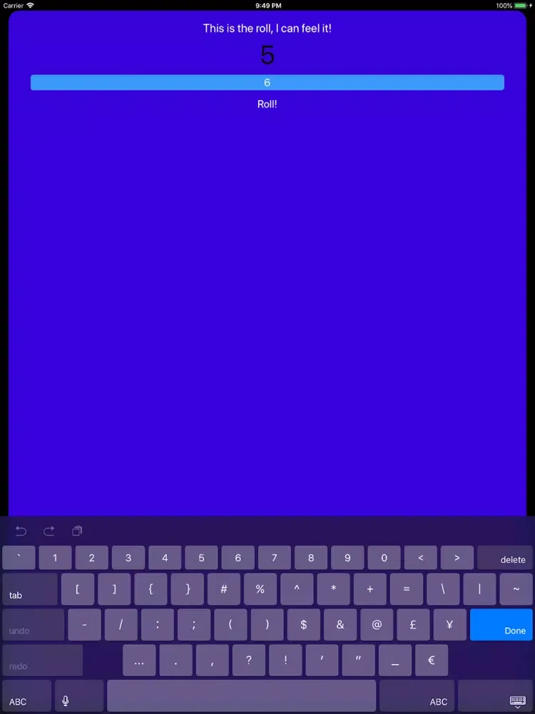 Tangkapan skrin D&D Fair Dice iPad 
