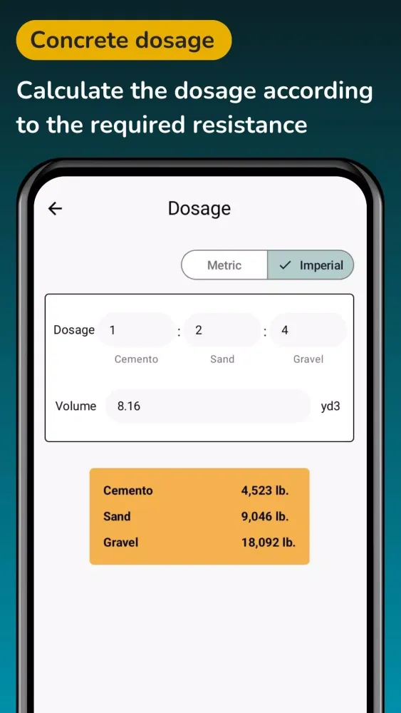 Screenshot di Cement Concrete Calculator ft