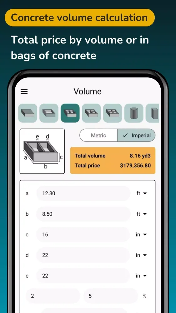 Screenshot di Cement Concrete Calculator ft