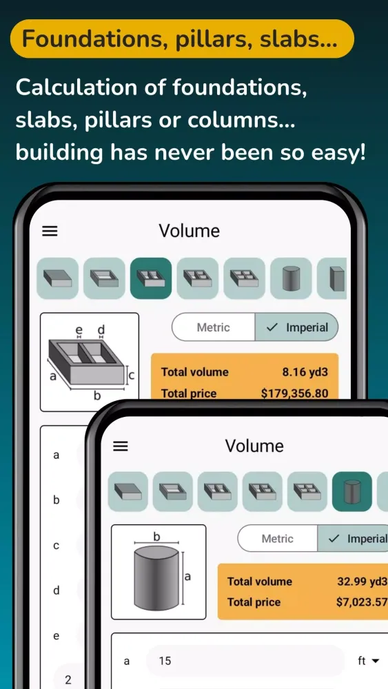 Screenshot di Cement Concrete Calculator ft