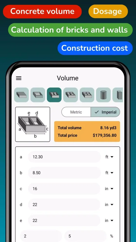 Screenshot di Cement Concrete Calculator ft