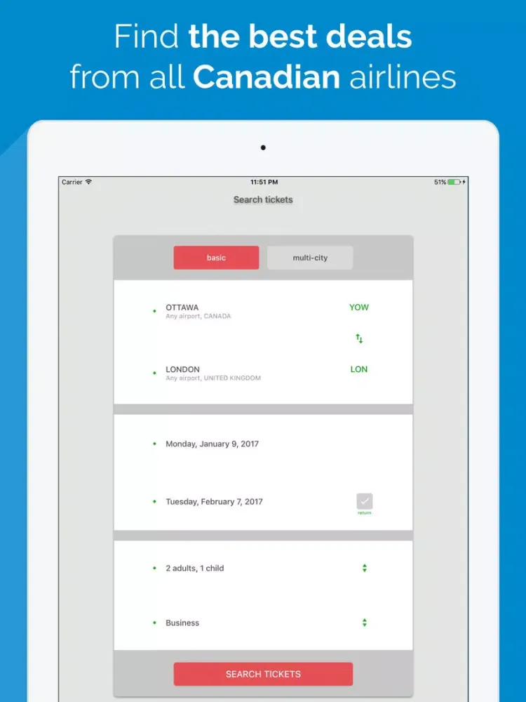 Fly Canada: Book cheap flights & airline tickets iPad  Screenshots
