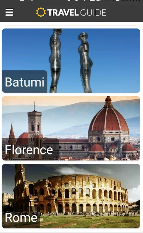 Travel Guide Screenshots