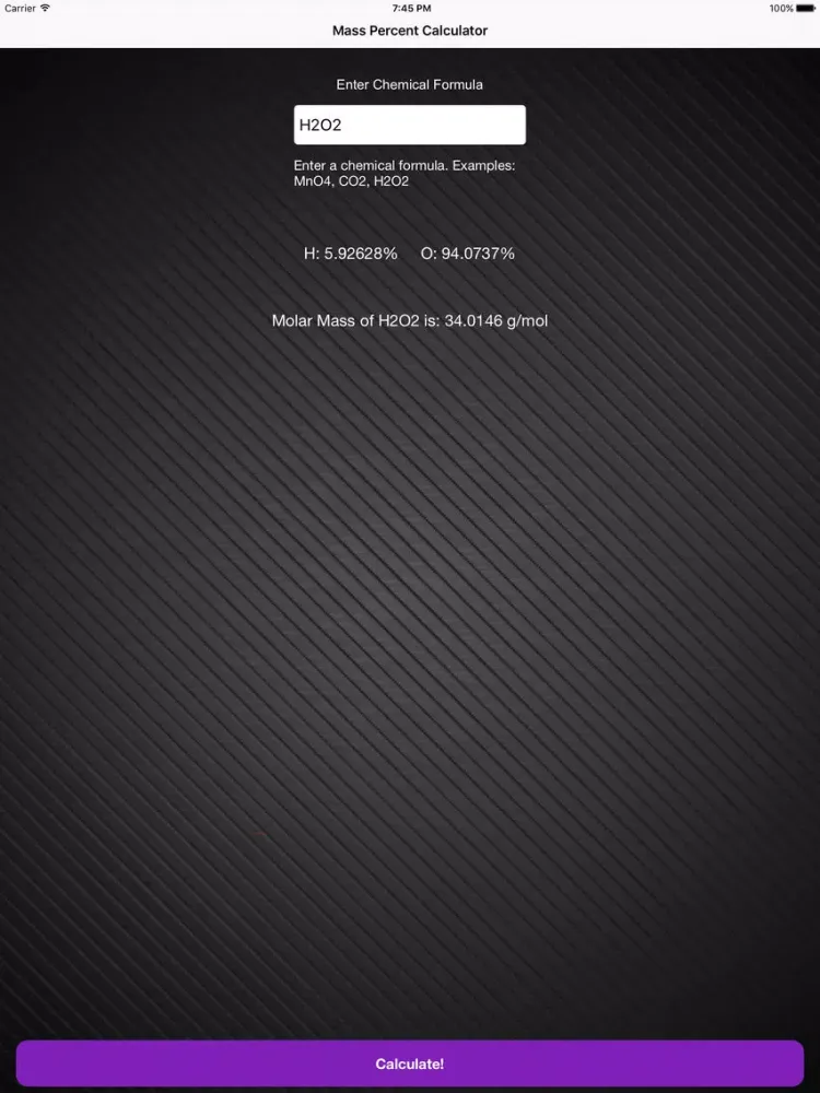 Tangkapan skrin Mass Percent Calculator iPad 