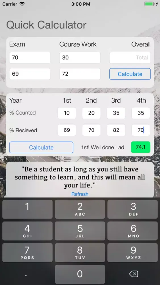 Captures d'écran de Grade Me: Calculate test score